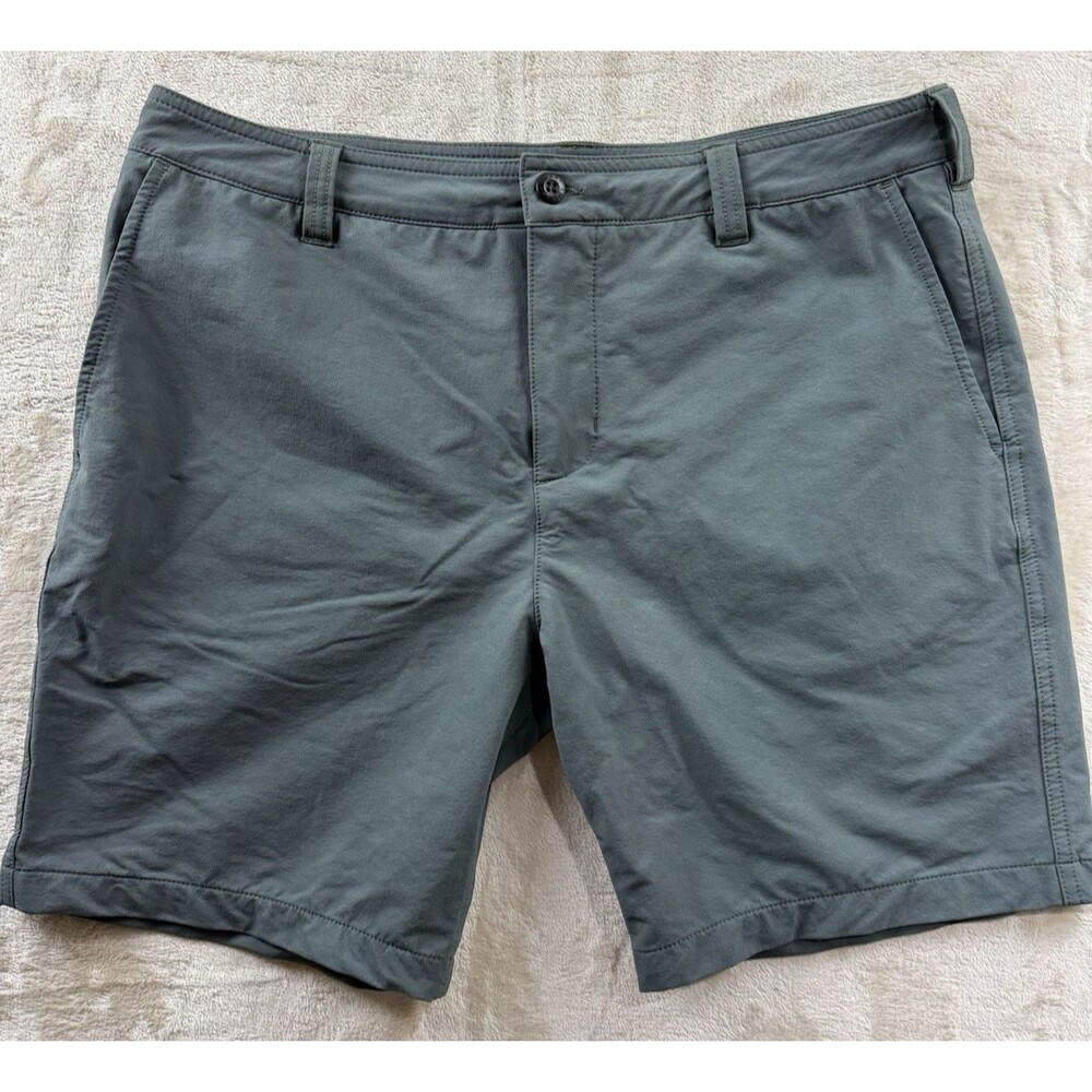 American Giant Brigade Shorts 34 Green Nylon Stretch Performance Hiking USA Made